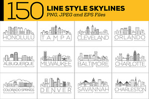 150 - Linear Style City Skylines