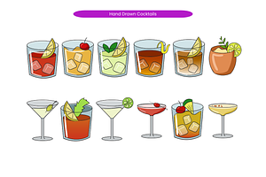 Hand Drawn Cocktails