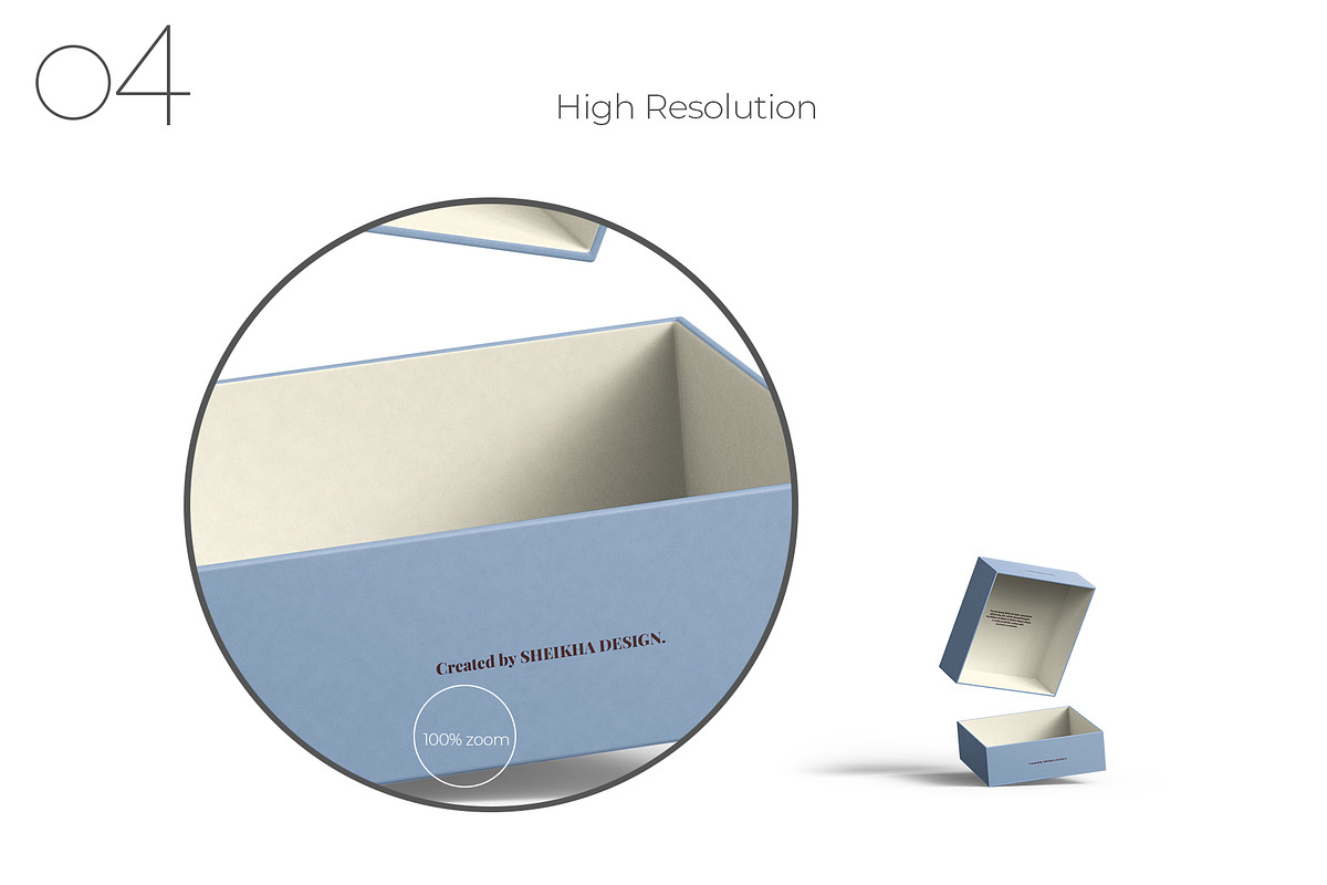 Square Rigid Two-Piece Box Mockup, a Packaging Mockup by Sheikhadesign (Photo 5 of 11)