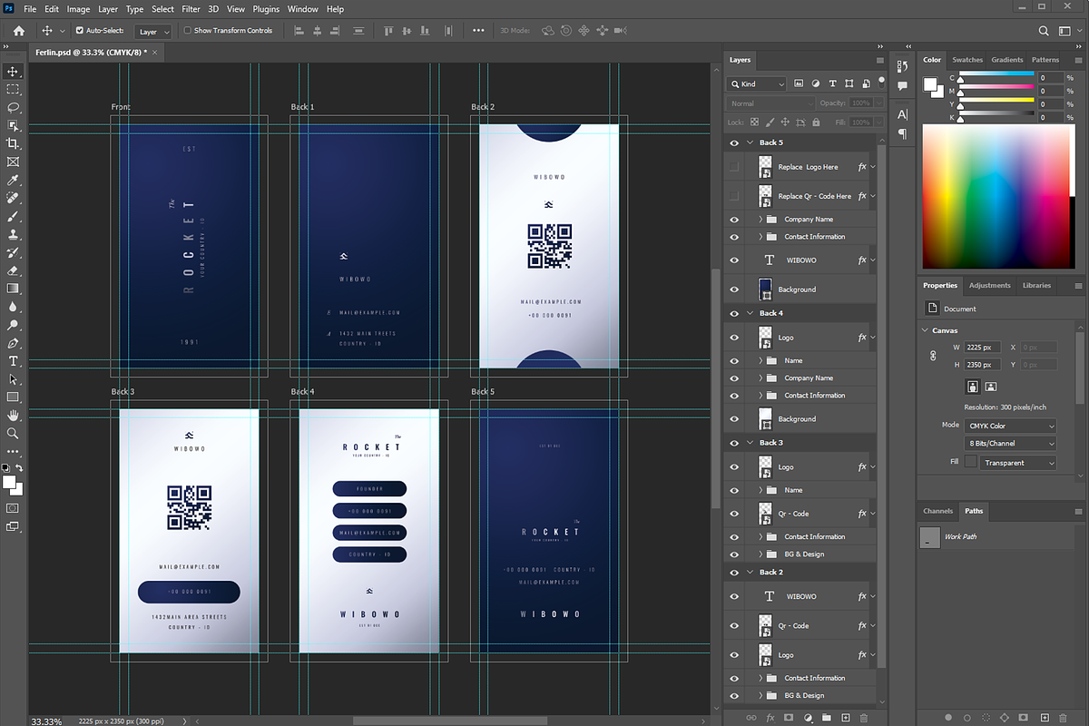 Ferlin - Vertical Business Cards, a Business Card Template by Ctrl space studio (Photo 6 of 9)