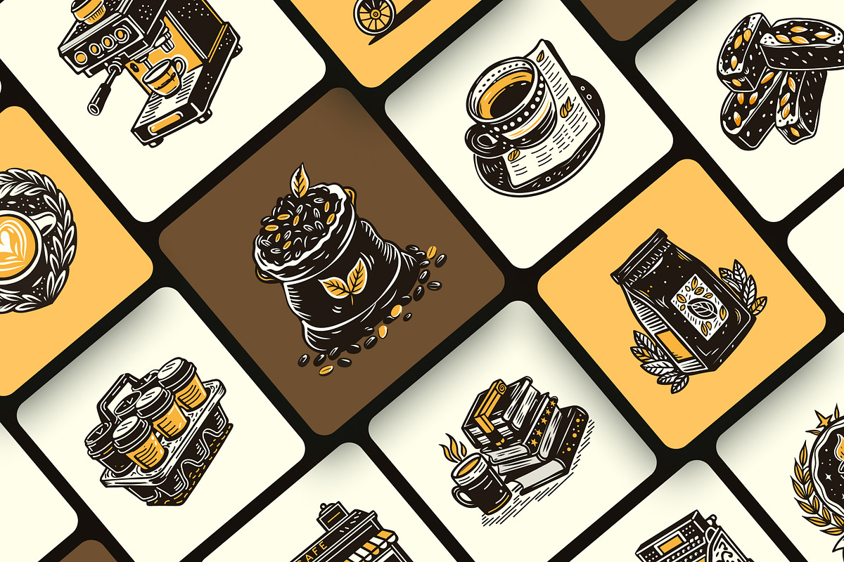 Vintage Coffee Vector Icons, a Solid Icon by Creative Stall (Photo 5 of 9)