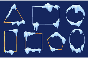 Snow cap frames. Winter frame snowy, an Illustration by Stock-Smart-Start