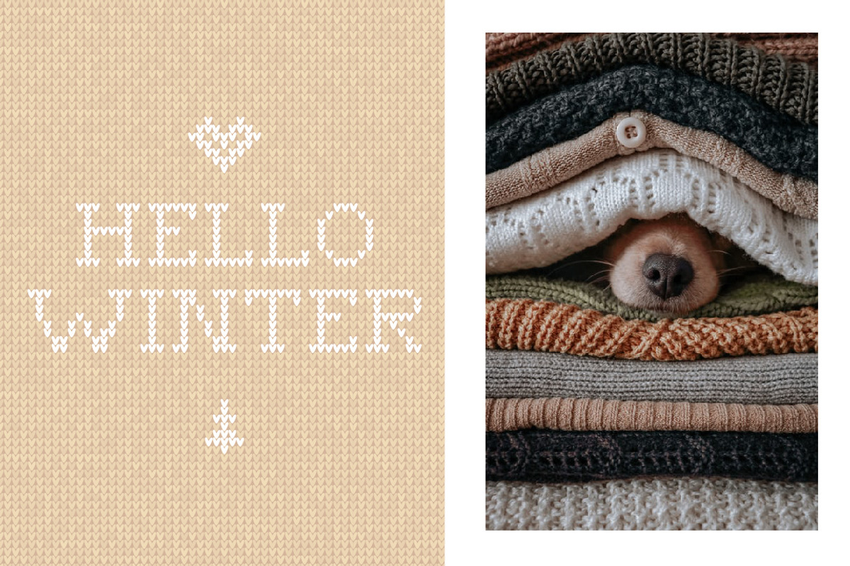 Knitted Christmas Font, a Serif Font by VasilkovS (Photo 3 of 6)