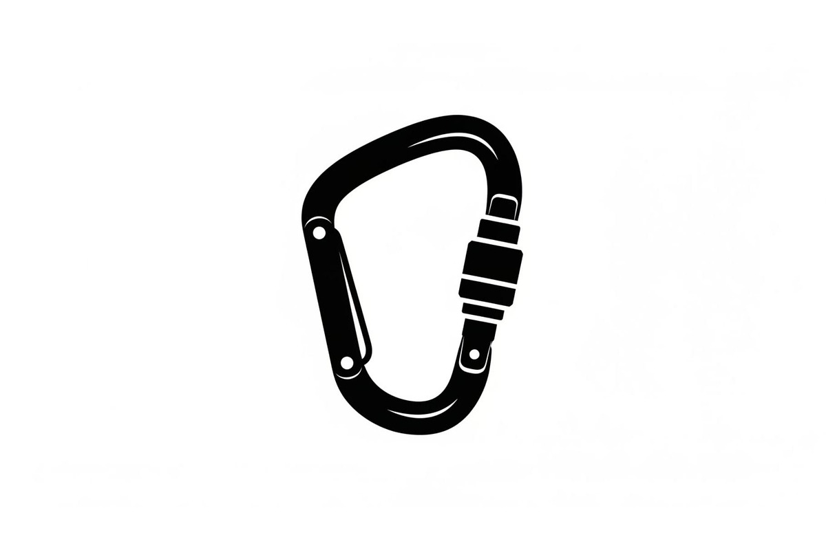 Climbing Carabiner Safety Silhouette, an Illustration by hafijul (Photo 3 of 14)