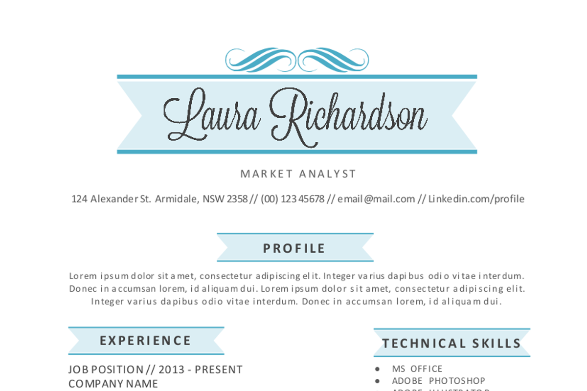 2 in 1 stylish banner Word resume, a Resume Template by Inkpower (Photo 3 of 4)