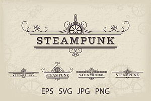 5 Vintage Steampunk Labels