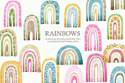 Watercolor Boho Rainbows Set, an Object Graphic by OrangePeafowlArt (Thumbnail 1 of 16)