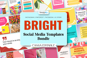 Bright Social Media Template Bundle, a Social Media Template by Snapybiz