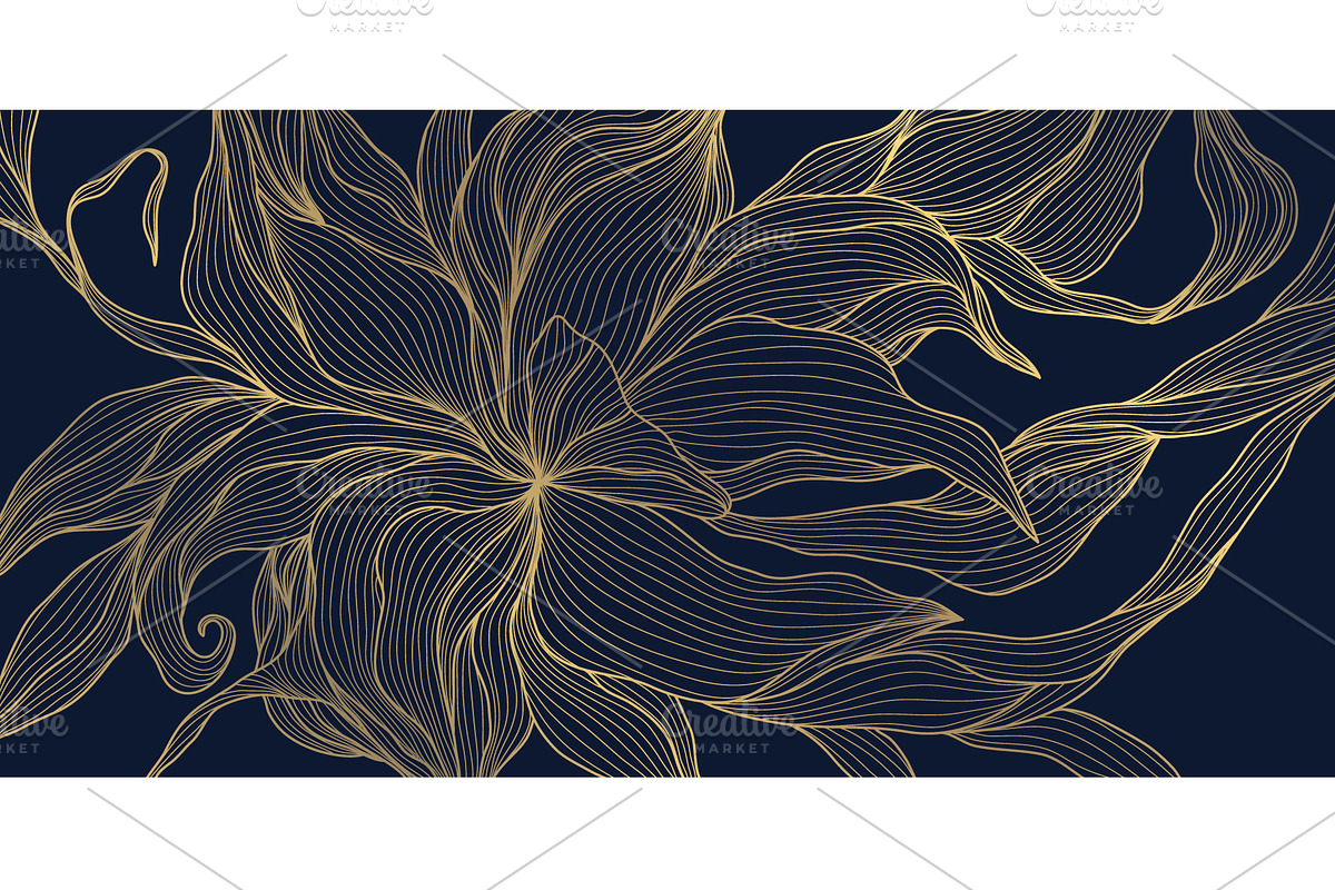 Flowers and Leaves Line Luxury Art, a Pattern Graphic by Marylia (Photo 20 of 27)