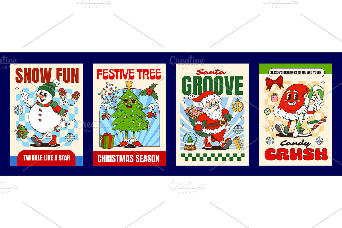 Christmas winter groovy hippie, an Illustration by Buch&Bee (Photo 1 of 3)