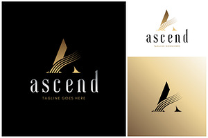 Letter A Golden Hair Lines Logo, a Branding & Logo Template by Enola99d