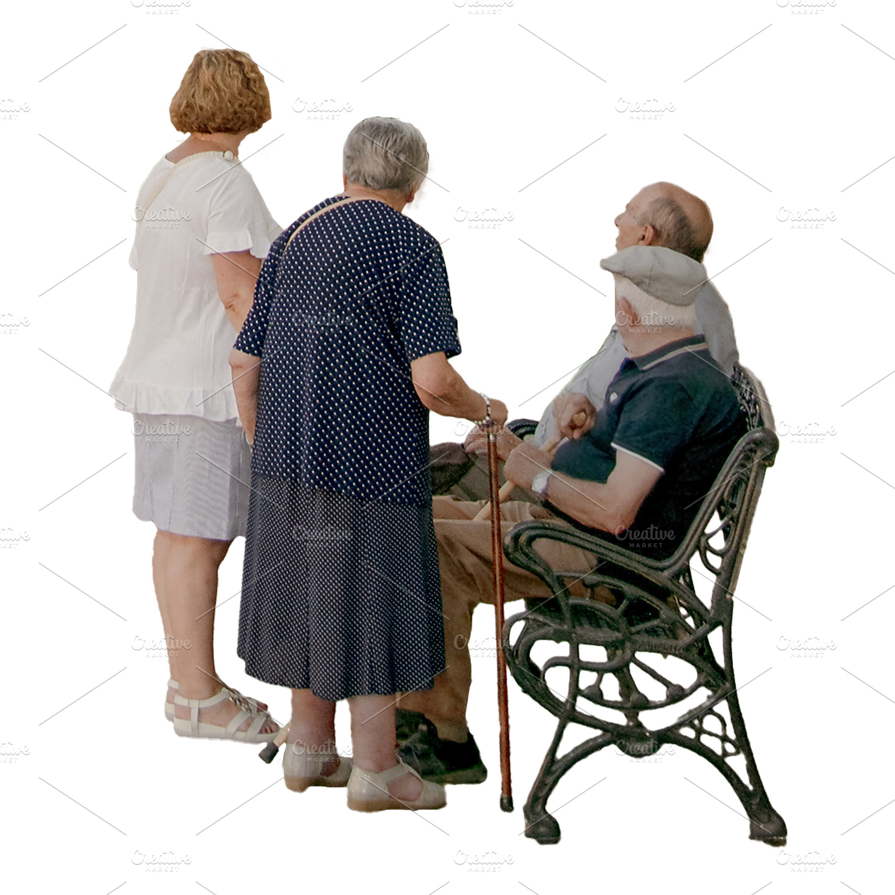 Isolated image of a group of seniors in rear view, a Person Photo by DanFLCreativo