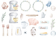 Watercolor blooming bakery clipart, an Illustration by SleptArt (Thumbnail 2 of 3)