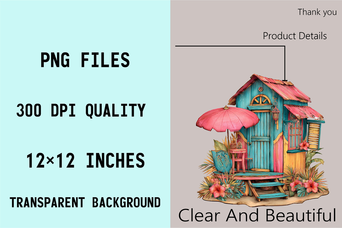 Beach Huts Summer Clipart Bundle., an Illustration by SVGArt (Photo 7 of 9)