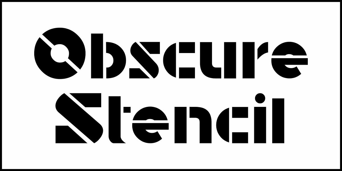 Obscure Stencil JNL, a Font by Jeff Levine Fonts (Photo 2 of 5)
