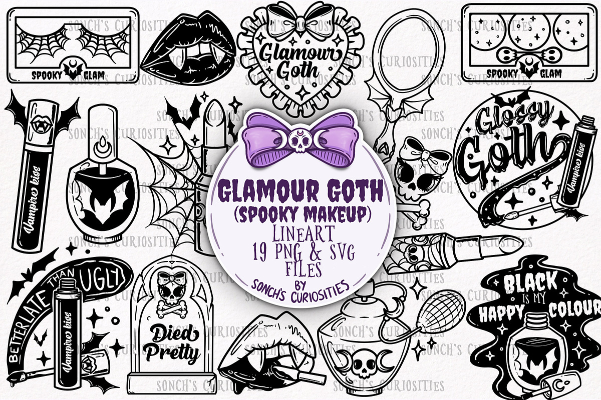 Glamour Goth - Make-up svg and png, an Object Illustration by Sonch' s Curiosities (Photo 1 of 2)
