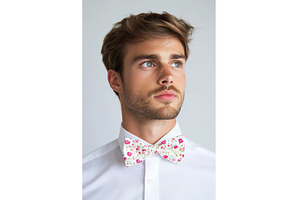 Young caucasian male in floral bow, a Person Photo by Lermont51