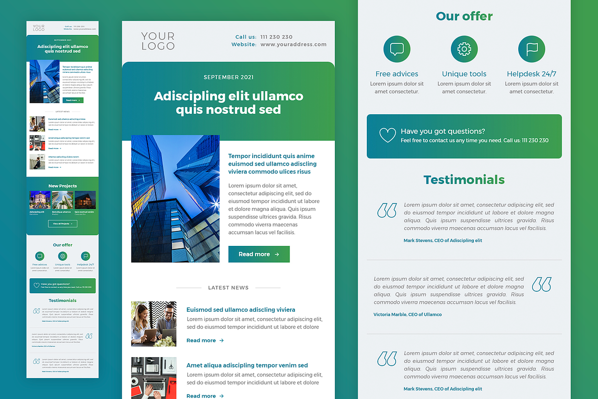 Email Newsletter Template PSD, an Email Template by Better Be a Designer (Photo 4 of 4)