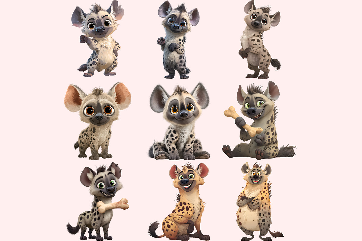 Hyenas PNG Clipart Bundle, a Graphic by M9 Design (Photo 3 of 10)