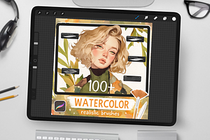 100 Watercolor Brushes for Procreate