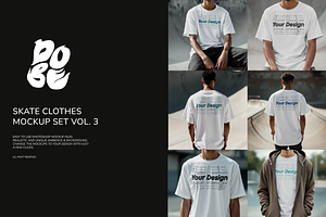 Skate Clothes Mockup Set Vol. 3, a Shirt Mockup by DOBE Studio