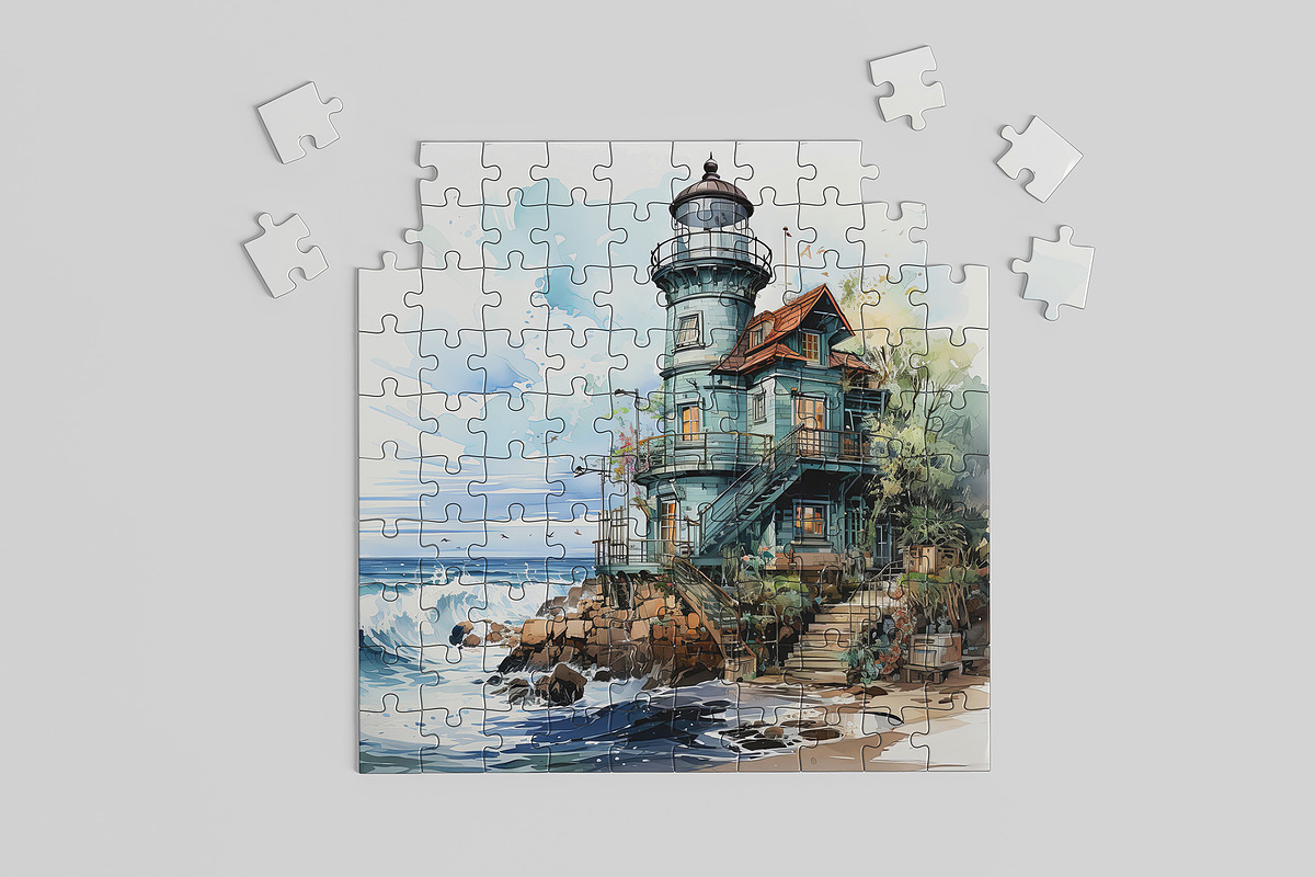 Puzzle Mockup Jigsaw Mockup 6 PSD, a Merchandise Mockup by GraphicVil (Photo 9 of 9)