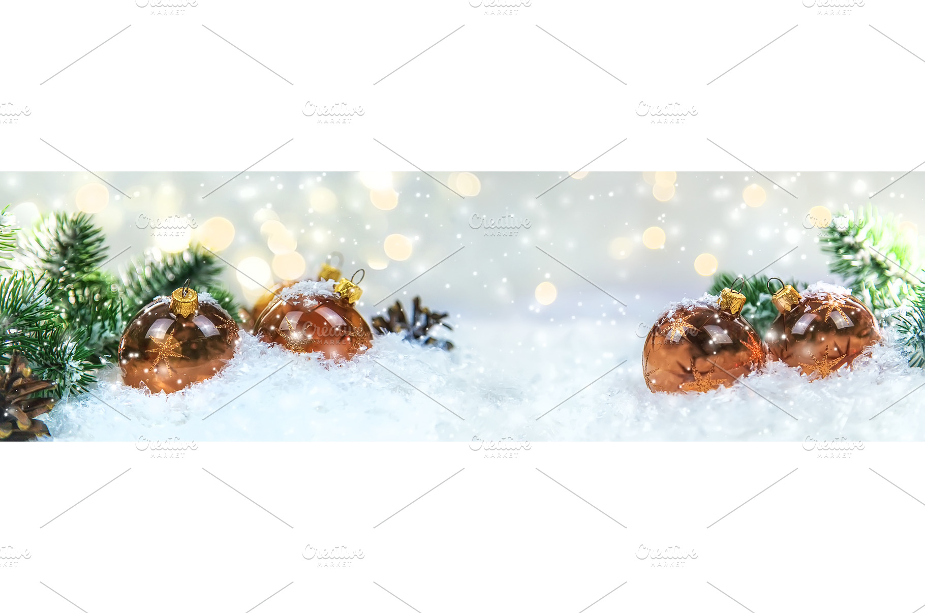 Christmas cards with snow and decor, a Holiday Photo by yanadjana