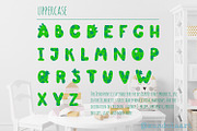 Dino green Font. Color cute dinosaur, a Font by KundolaArt (Thumbnail 2 of 12)