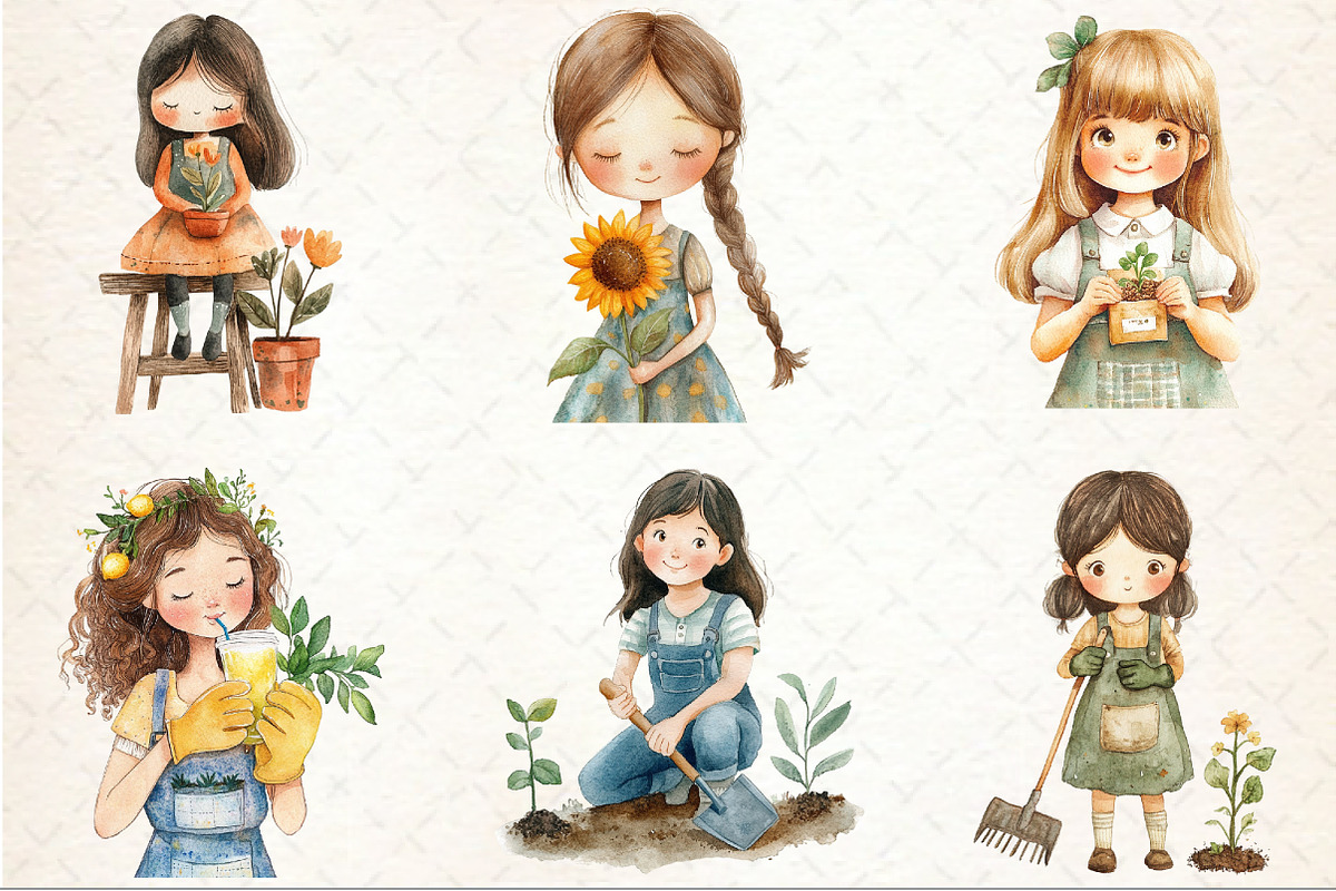 Garden Girl Clipart, an Illustration by Rose Art (Photo 3 of 3)
