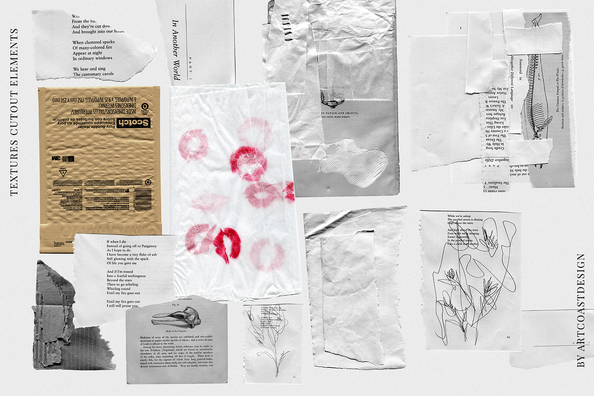 Grunge Paper Collage & Scribbles, a Texture Graphic by nadispasibenko (Photo 16 of 16)