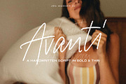 Avanti Casual Script in Bold & Thin, a Script Font by Jen Wagner Co (Thumbnail 1 of 14)