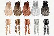 Female Hairstyles set, a Person Illustration by Colibri Watercolor (Thumbnail 4 of 14)
