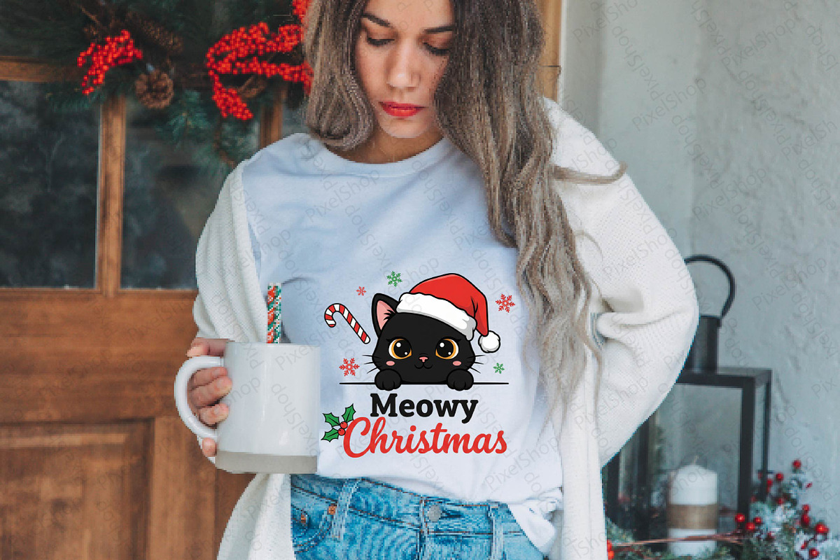 Meowy Christmas Png, Christmas Cat P, an Illustration by DreamPrint404 (Photo 5 of 7)