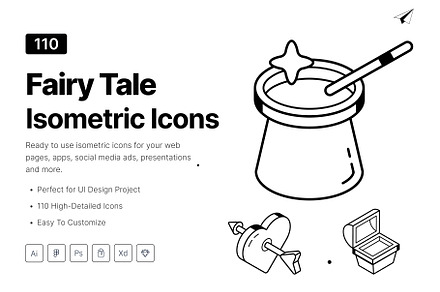 Fairy Tale Isometric Icons, an Icon by Vectors Market
