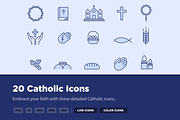 20 Catholic Icons, a Solid Icon by Creative VIP (Thumbnail 1 of 5)