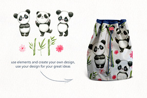 Funny Panda - Color Pencil Clipart