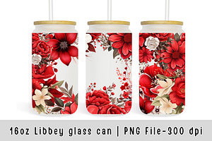 16 Oz Libbey Glass Can Flowers