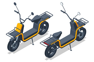 Isometric Electric scooter, Electric, a Transportation Illustration by Golden Sikorka