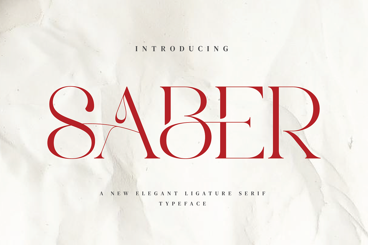 Saber - Elegant Serif Font, a Serif Font by Aqeel_Art (Photo 1 of 13)