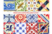 Watercolor tile patterns, a Decorative Illustration by WatercolorArt (Thumbnail 1 of 6)