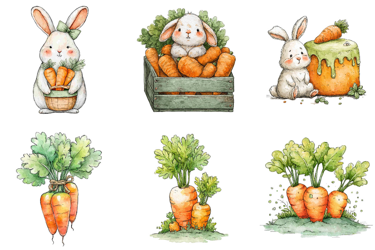 Watercolor Easter Bunny Clipart, an Illustration by Sublimation Artist (Photo 5 of 7)