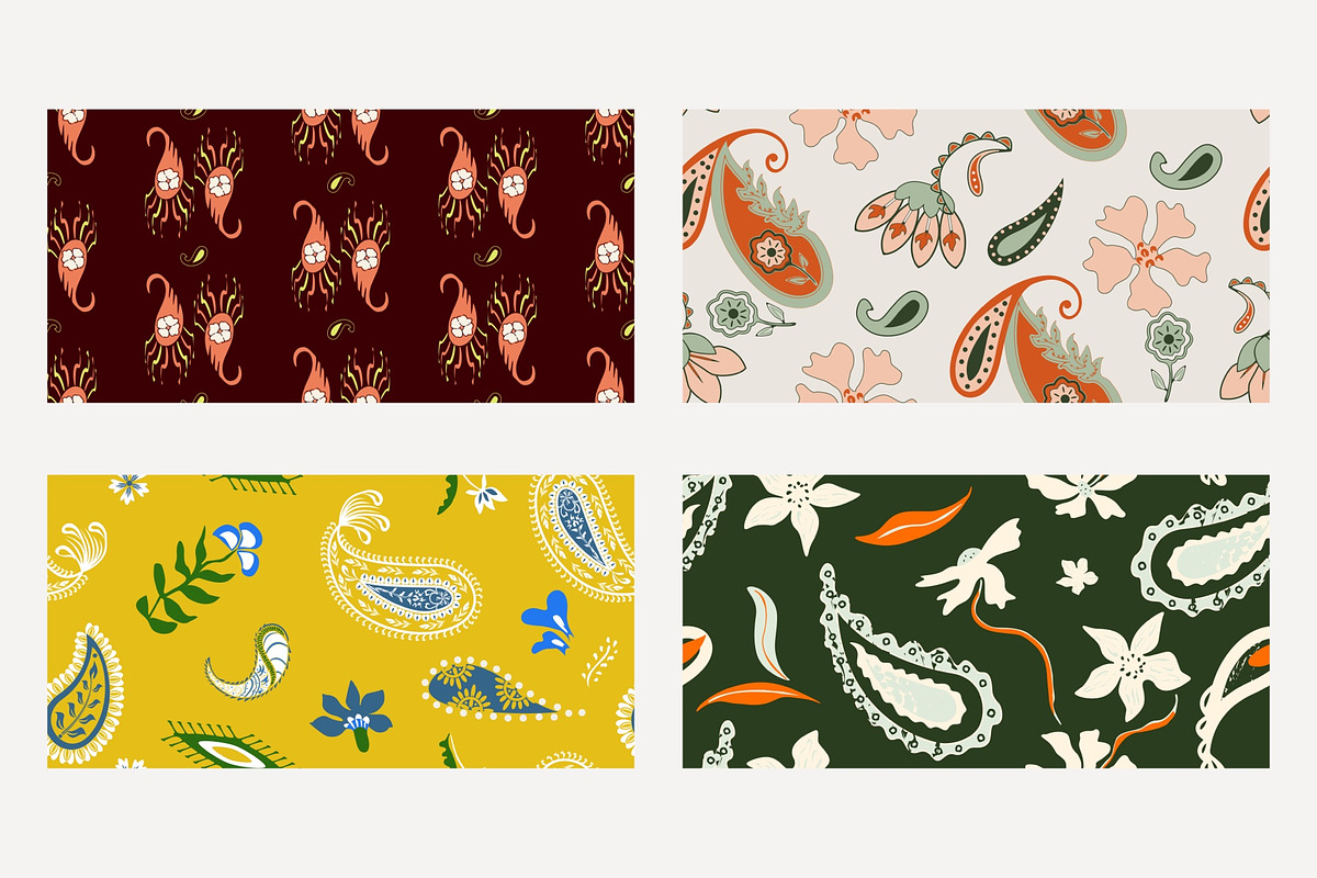 Paisley Floral Patterns, a Pattern Graphic by Trisuphat (Photo 2 of 4)