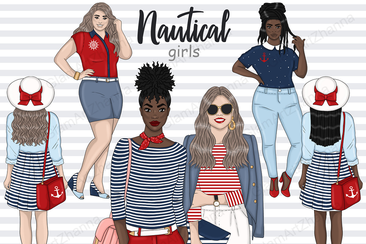 Nautical Clipart, a Person Illustration by GlamArtZhanna (Photo 1 of 7)