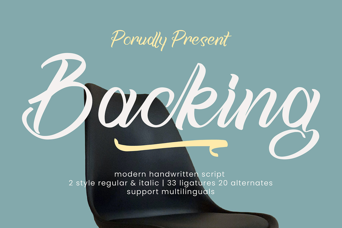 Backing, a Handwritten Font by operatype.co (Photo 1 of 15)