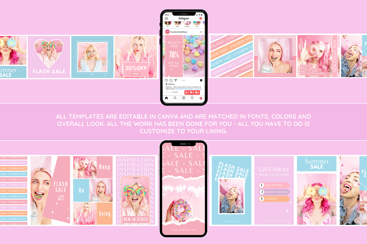 Bright Pastel Instagram Templates, a Social Media Template by SunshineStudioBoutique (Photo 9 of 10)