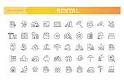 Rental property line icons set, an Outline Icon by Tettygreen (Thumbnail 1 of 2)