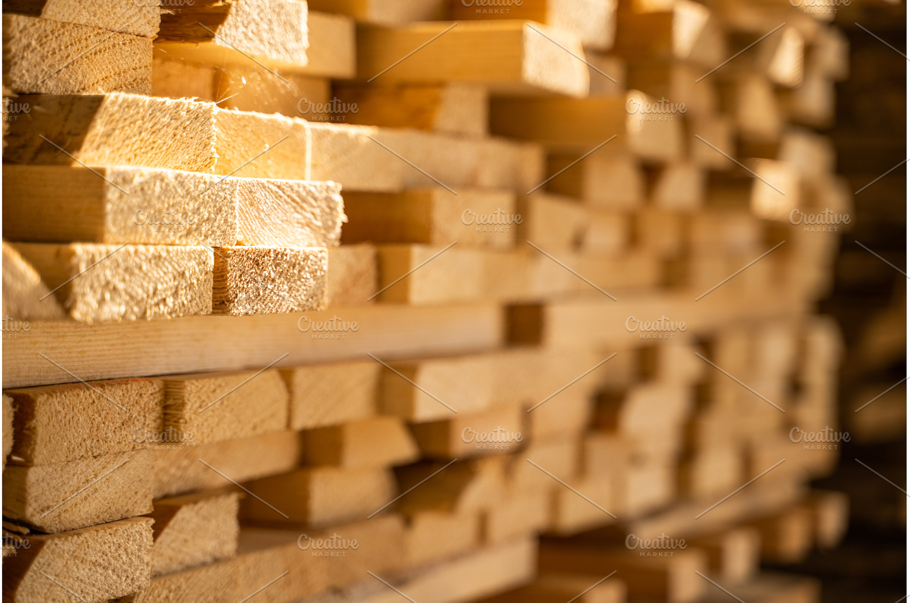 Close up stacks with wooden planks, an Industrial Photo by volodymyrshtun13795