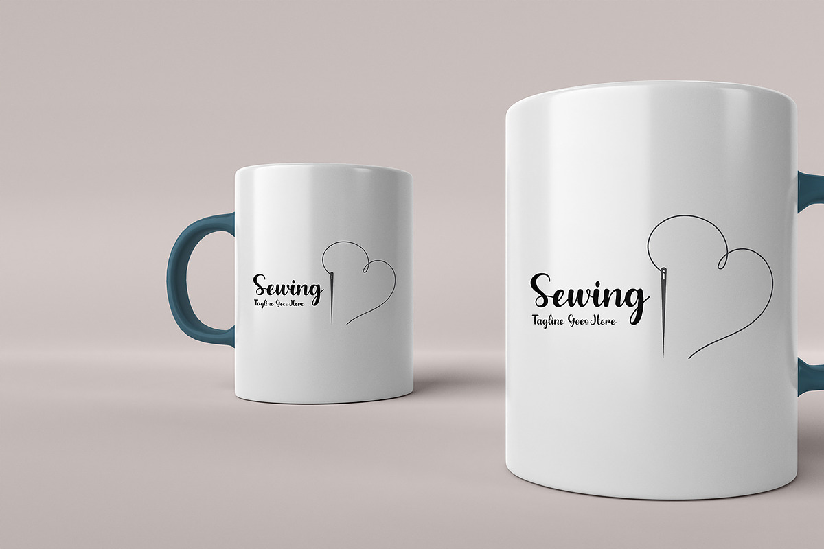 Modern Sewing & Heart Logo Template, a Branding & Logo Template by YUDesignStore (Photo 4 of 8)