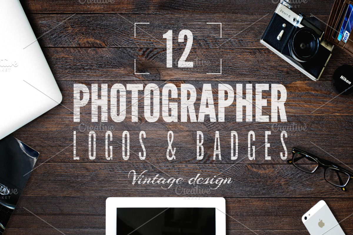 Retro Photography Logo Templates Set, an Object Graphic by JeksonGraphics (Photo 1 of 8)