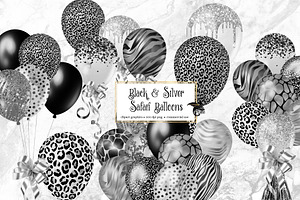 Black and Silver Safari Balloons